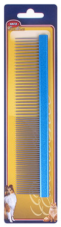 HUNTER 7 1/2'' STRAIGHT-BACK ALUMINIUM COMB - FINE/COARSE TEETH