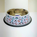 940ML  BOL INOX ANTI-DERAPANT, CHIENS, AVEC CONTOUR MOTIFS